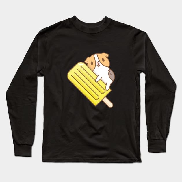 Guinea pig and yellow ice pop Long Sleeve T-Shirt by Noristudio